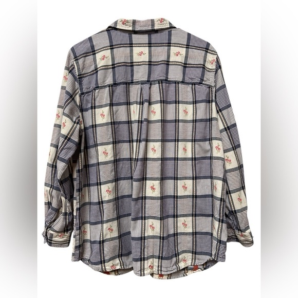 Vintage floral plaid flannel button down shirt - Picture 4 of 4